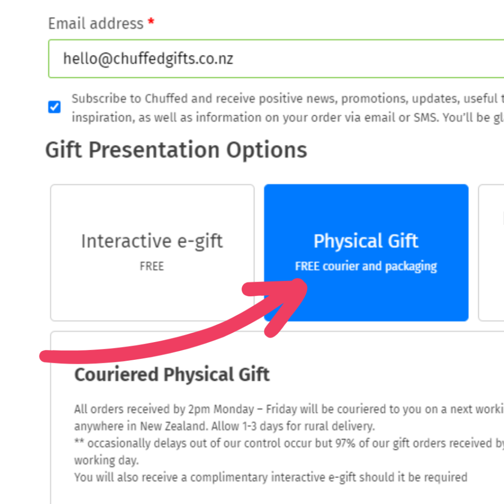 Buy a physical Chuffed Gift what does it look like