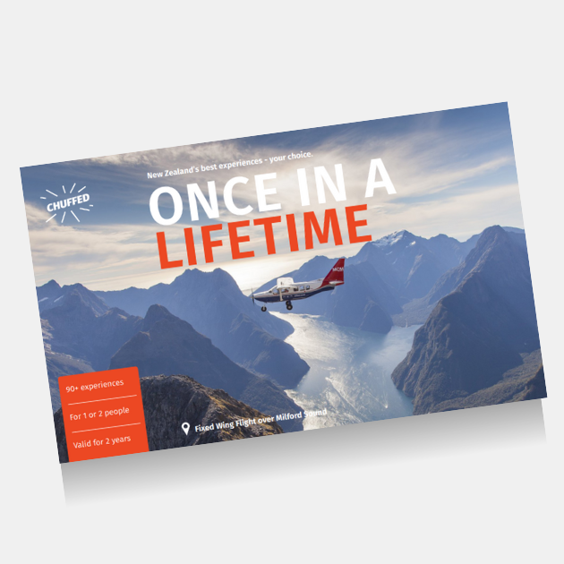 once in a lifetime experience gift Chuffed Gifts New Zealand
