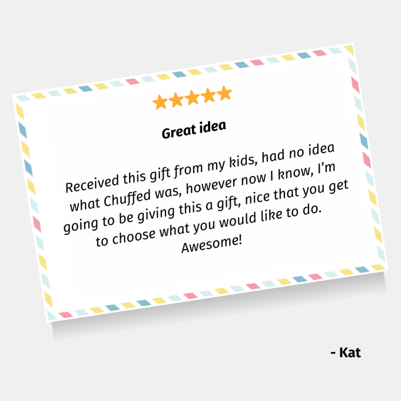 Chuffed Gifts review from a happy customer