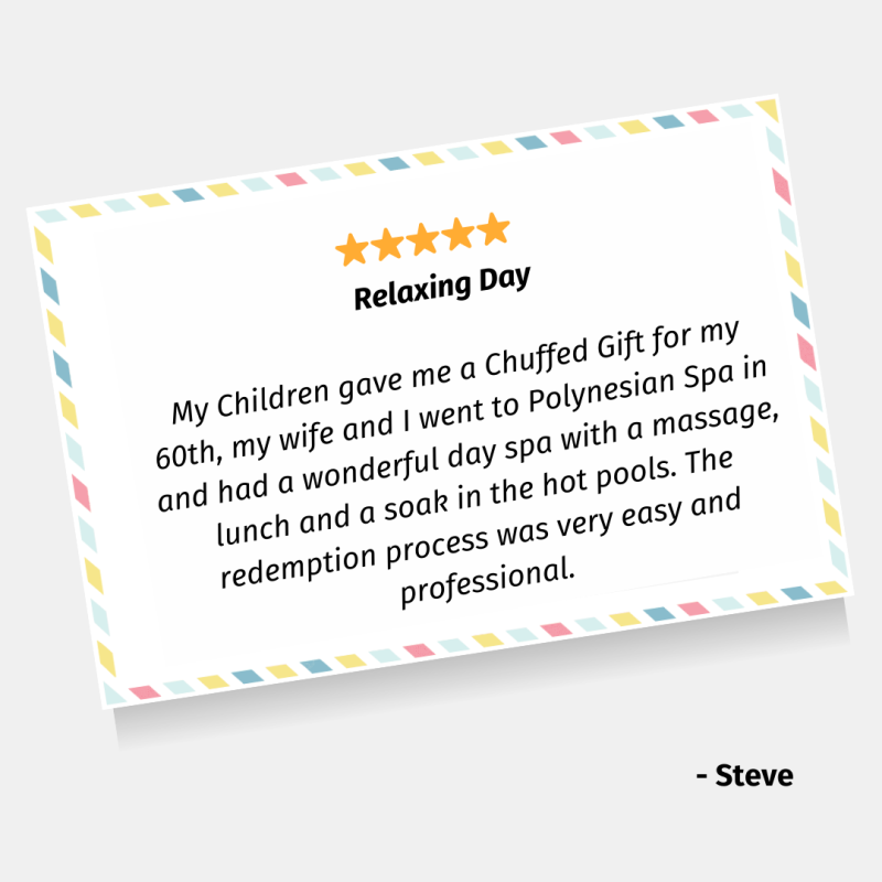 Review for Chuffed Gifts rest and relaxation experience gift present
